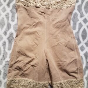 Lace Trim Shapewear. High Waisted Shorts.